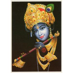 インドの神様 クリシュナ神のお守りステッカー(小)×1枚[001] India God【krishna】Small Sticker(charm)