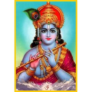 インドの神様 クリシュナ神のお守りステッカー(小)×1枚[002] India God【krishna】Small Sticker(charm)