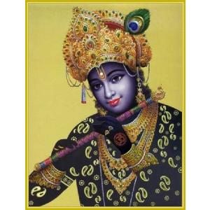 インドの神様 クリシュナ神のお守りステッカー(小)×1枚[003] India God【krishna】Small Sticker(charm)