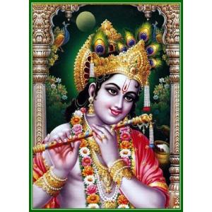 インドの神様 クリシュナ神のお守りステッカー(小)×1枚[005] India God【krishna】Small Sticker(charm)