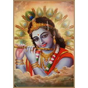 インドの神様 クリシュナ神のお守りステッカー(小)×1枚[006] India God【krishna】Small Sticker(charm)