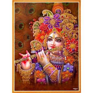 インドの神様 クリシュナ神のお守りステッカー(小)×1枚[008] India God【krishna】Small Sticker(charm)