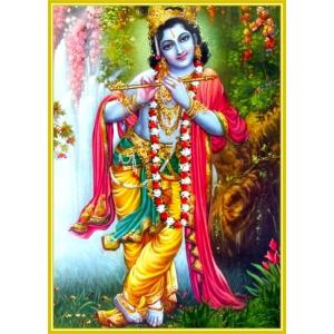 インドの神様 クリシュナ神のお守りステッカー(小)×1枚[009] India God【krishna】Small Sticker(charm)