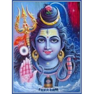 インドの神様 シヴァ神 お守りステッカー×1枚[015]　India God【Siva】Small Sticker (Charm)【創造】【破壊】【再生】【瞑想】【芸術】【ヨーガ】【解脱】