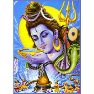 インドの神様 シヴァ神 お守りステッカー×1枚[016]　India God【Siva】Small Sticker (Charm)【創造】【破壊】【再生】【瞑想】【芸術】【ヨーガ】【解脱】