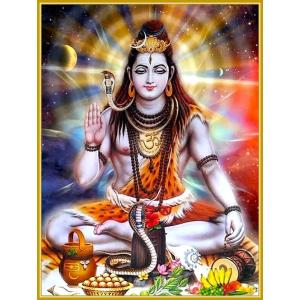 インドの神様 シヴァ神 お守りステッカー×1枚[026]　India God【Siva】Small Sticker (Charm)【創造】【破壊】【再生】【瞑想】【芸術】【ヨーガ】【解脱】