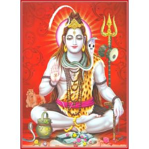 インドの神様 シヴァ神 お守りステッカー×1枚[029]　India God【Siva】Small Sticker (Charm)【創造】【破壊】【再生】【瞑想】【芸術】【ヨーガ】【解脱】