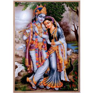 インドの神様 クリシュナ＆ラーダのお守りカード[001]　India God【Krishna＆Radha】Small Card (Charm)