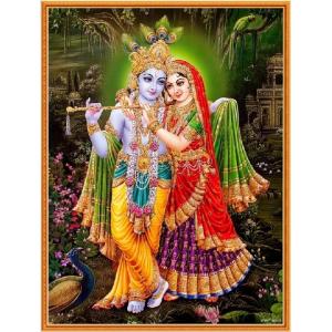 インドの神様 クリシュナ＆ラーダのお守りカード[002]　India God【Krishna＆Radha】Small Card (Charm)
