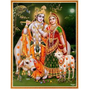 インドの神様 クリシュナ＆ラーダのお守りカード[003]　India God【Krishna＆Radha】Small Card (Charm)
