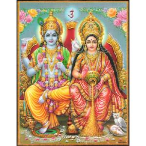 インドの神様 クリシュナ＆ラーダのお守りカード[004]　India God【Krishna＆Radha】Small Card (Charm)