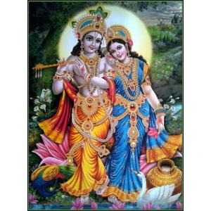 インドの神様 クリシュナ＆ラーダのお守りカード[006]　India God【Krishna＆Radha】Small Card (Charm)