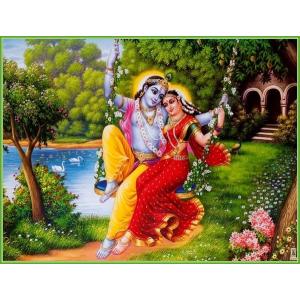 インドの神様 クリシュナ＆ラーダのお守りカード[007]　India God【Krishna＆Radha】Small Card (Charm)