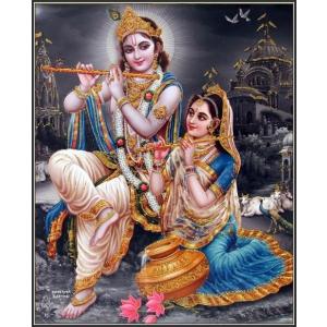 インドの神様 クリシュナ＆ラーダのお守りカード[011]　India God【Krishna＆Radha】Small Card (Charm)