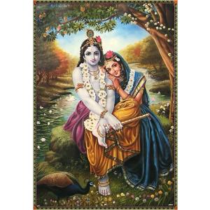 インドの神様 クリシュナ＆ラーダのお守りカード[013]　India God【Krishna＆Radha】Small Card (Charm)