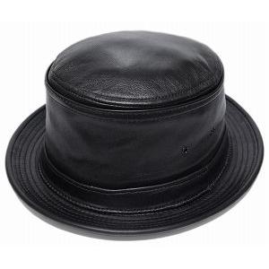 ニューヨークハット New York Hat 帽子 レザー ポークパイハット 9246 LAMBSKIN STINGY Black メンズ レディース