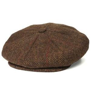 NEW YORK HATニューヨークハットハリスツイードポークパイハット茶L