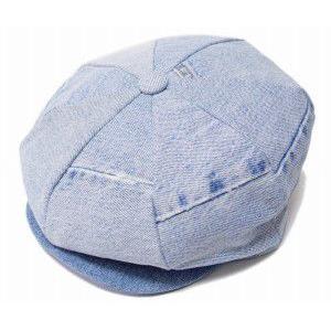 【送料無料】NEW YORK HAT（ニューヨークハット） 帽子 キャスケット #6257 RECYCLED DENIM NEWSBOY, Chemical Blue｜prast