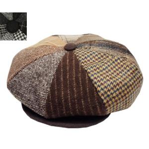 New　York　Hat　ニューヨークハット　9044　Multi　Mix　Newsboy　マルチ　ミックス　ニュースボーイ　キャスケット　Brown　Black｜prast