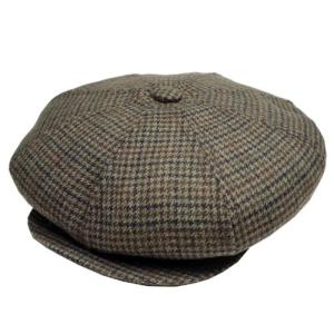 New　York　Hat　ニューヨークハット　9028　Mini　Check　Wool　Newsboy　ミニ　チェック　ウール　ニュースボーイ　キャスケット　Brown｜prast