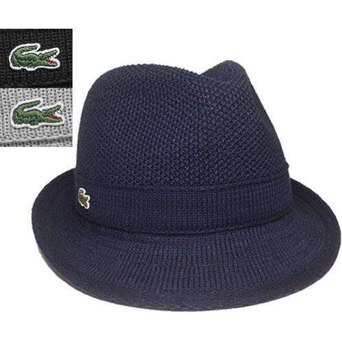 LACOSTE ラコステ サーモハット L1315 紺 黒 グレー 中折れ 帽子 紳士 婦人 メンズ...