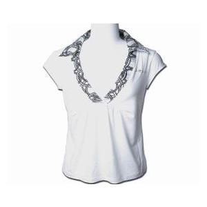 bebe (ビビ) シルクサテン トリミング シャツ (ホワイト)