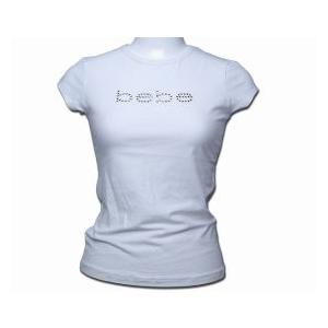 bebe (ビビ) スワロフスキー ラインストーン Tシャツ -M-(ホワイト)
