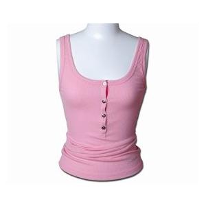 bebe  ビビ　 フロントボタン ヘンリーネック タンクトップ 　ピンク　