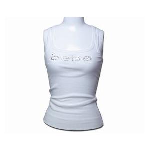 bebe (ビビ) スワロフスキー ラインストーン レーサーバック タンクトップ (LONG) (ホ...