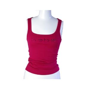 bebe(ビビ) スワロフスキー ラインストーン レーサーバック タンクトップ(SHORT）ベリー