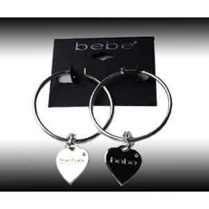 bebe (ビビ) ハート チャーム ピアス（シルバー）