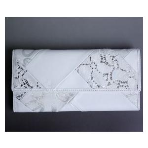 bebe (ビビ) レザー パッチワーク ロングウォレット (ホワイト)