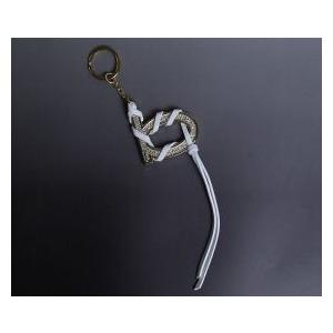 bebe (ビビ) スワロフスキー ラインストーン BIG B キーチェーン (ゴールド×ホワイト)