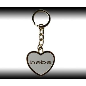 bebe (ビビ) ハート エナメルロゴ キーチェーン（ホワイト）
