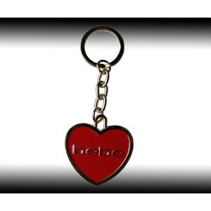 bebe (ビビ) ハート エナメルロゴ キーチェーン（レッド）