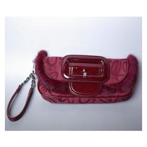 bebe (ビビ) エナメル パーティー バッグ (ワインレッド)