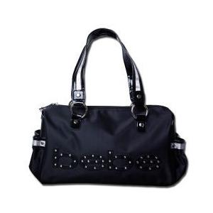 bebe (ビビ) スワロフスキー ラインストーン ドラムバッグ (ブラック)