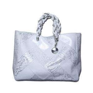 bebe (ビビ) レザー パッチワーク トートバッグ (ホワイト)