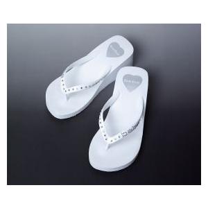 bebe (ビビ) スワロフスキー ラインストーン ロゴ サンダル -F- (ホワイト)