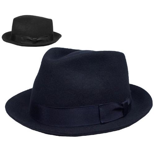 帽子 Felt Hat Felt Hat レスコー型ハット 紺 黒 メンズ レディース
