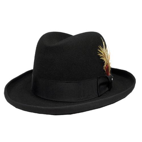 帽子 ステットソン STETSON ST118 HOMBURG WOOL ホンブルグハット 黒 メン...