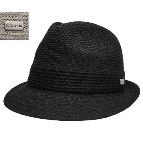 帽子 ステットソン STETSON SE105 マニッシュ ハット 黒 グレー メンズ レディース