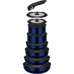 サーモス ガス火専用 取っ手のとれるフライパン 9点セットEA Dブルー