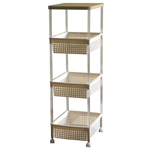 平和工業 バスケットワゴン TW-4 IV アイボリー 収納用品 収納ワゴン 収納バスケット キッチ...