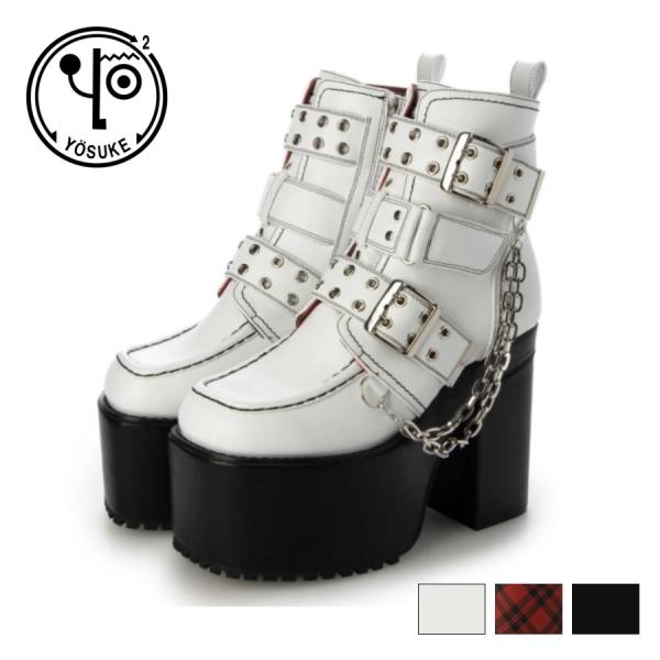 ヨースケ YOSUKE 正規取り扱い店 厚底ブーツ レディース ハイカット おしゃれ パンク チェー...