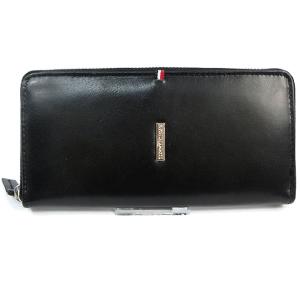 トミーヒルフィガー 長財布 ラウンドジップ ブラック レザー  メンズ 31TL13X013 BLACK  TOMMY HILFIGER｜pre-ma