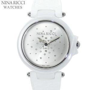 ニナリッチ NINA RICCI  腕時計 レディース N068001 ホワイト/シルバー セラミック＆ラバーベルト スイス製｜pre-ma