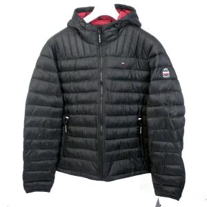 トミーヒルフィガー ナイロン ジャケット 中綿 フード付き メンズ サイズ限定US（Ｌ）150AN555 ブラック TOMMY HILFIGER 特価セール