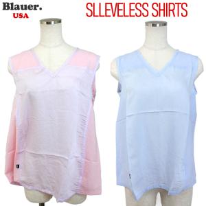 レディース 春夏 ノースリーブ シャツ ブラウス 19SBLDS03384 5342 Blauer USA ブラウアー｜pre-ma