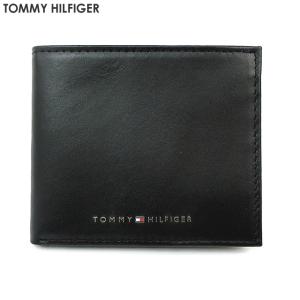 トミーヒルフィガー 財布 二つ折り ショート  ブラックレザー メンズ RFID TOMMY HILFIGER 31TL130093 001 BLACK 239560-A 入学就職祝 ギフトおすすめ｜pre-ma